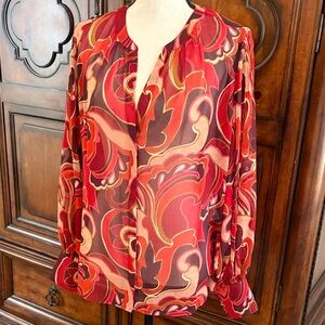 Women's Red Patterned Blouse